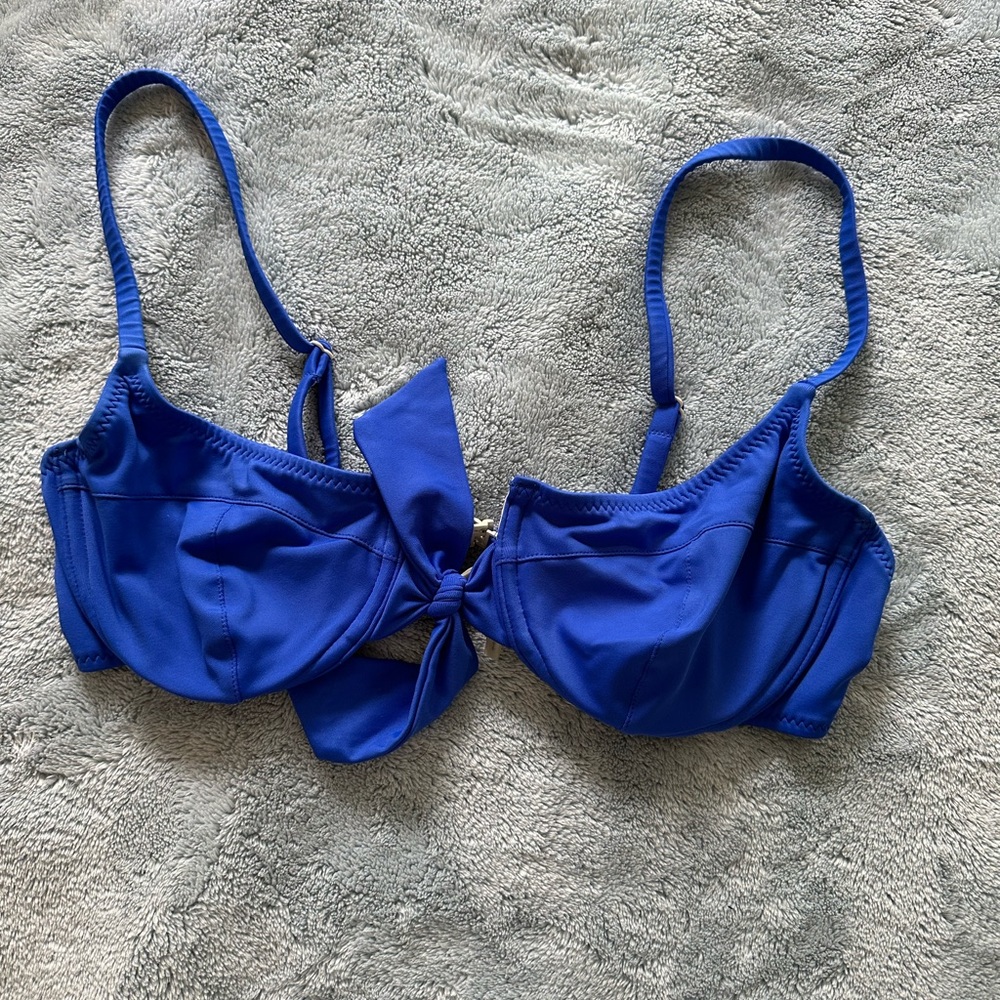 Solid & Striped Zoey Blue Underwire Bikini Top